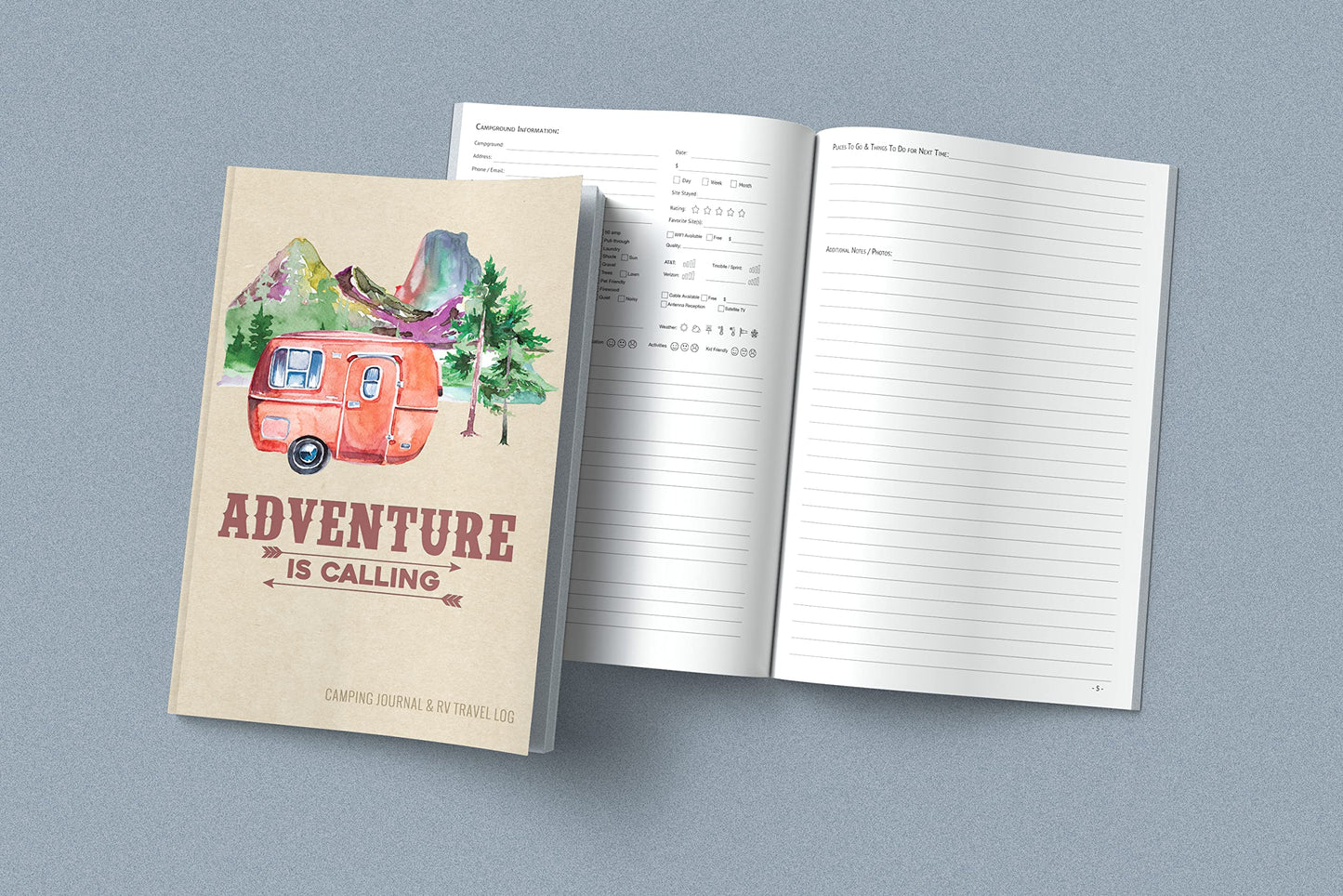 Camping Journal & RV Travel Logbook, Red Vintage Camper Adventure: Road Trip Planner, Caravan Travel Journal, Glamping Diary, Camping Memory Keepsake ... for Campers & RV Retirement Gifts Series)